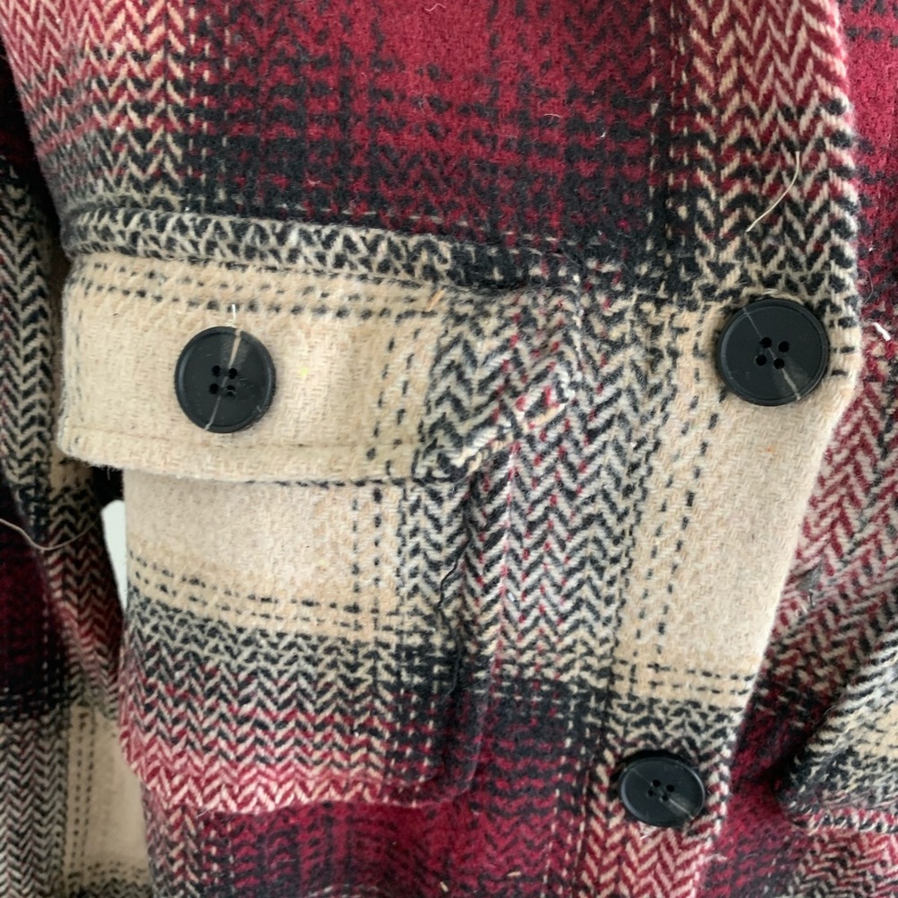 Brand new Fall Plaid Grunge Boyfriend Fit Coat Red - Picture 3 of 8